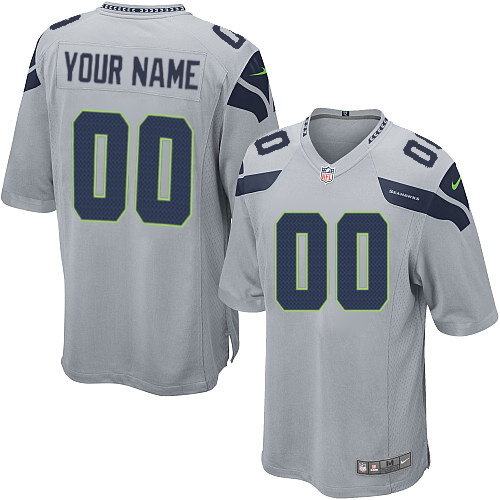 Nike Seattle Seahawks Customized Grey Stitched Youth NFL Jersey